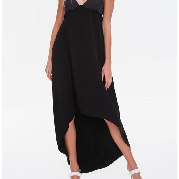 🌸 Clearance! 🌸 Forever 21 High Low Black Spaghetti Strap Dress Size S - Picture 2 of 9